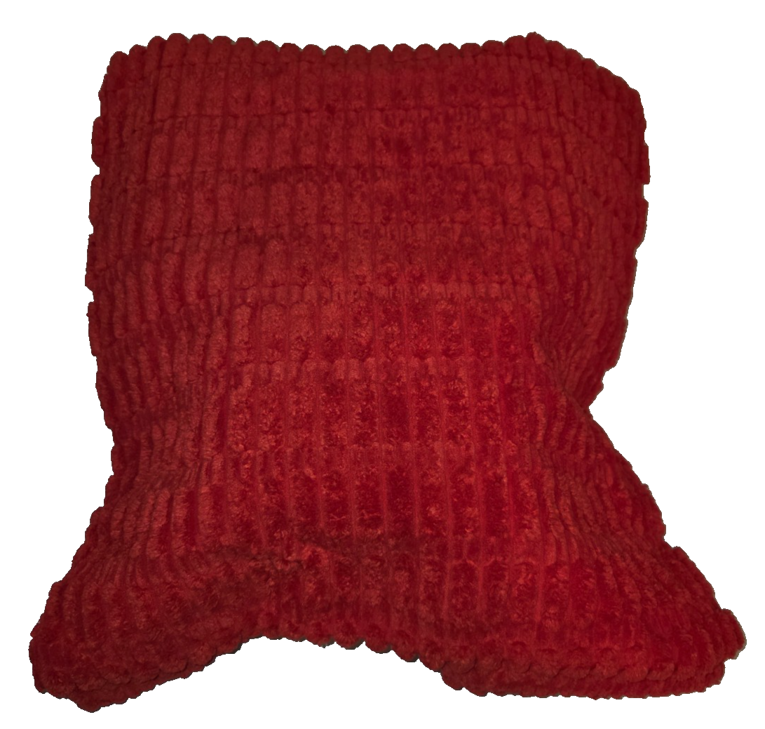 Red Textured Throw Pillow Covers – Square – Soft Corduroy Style – Decorative