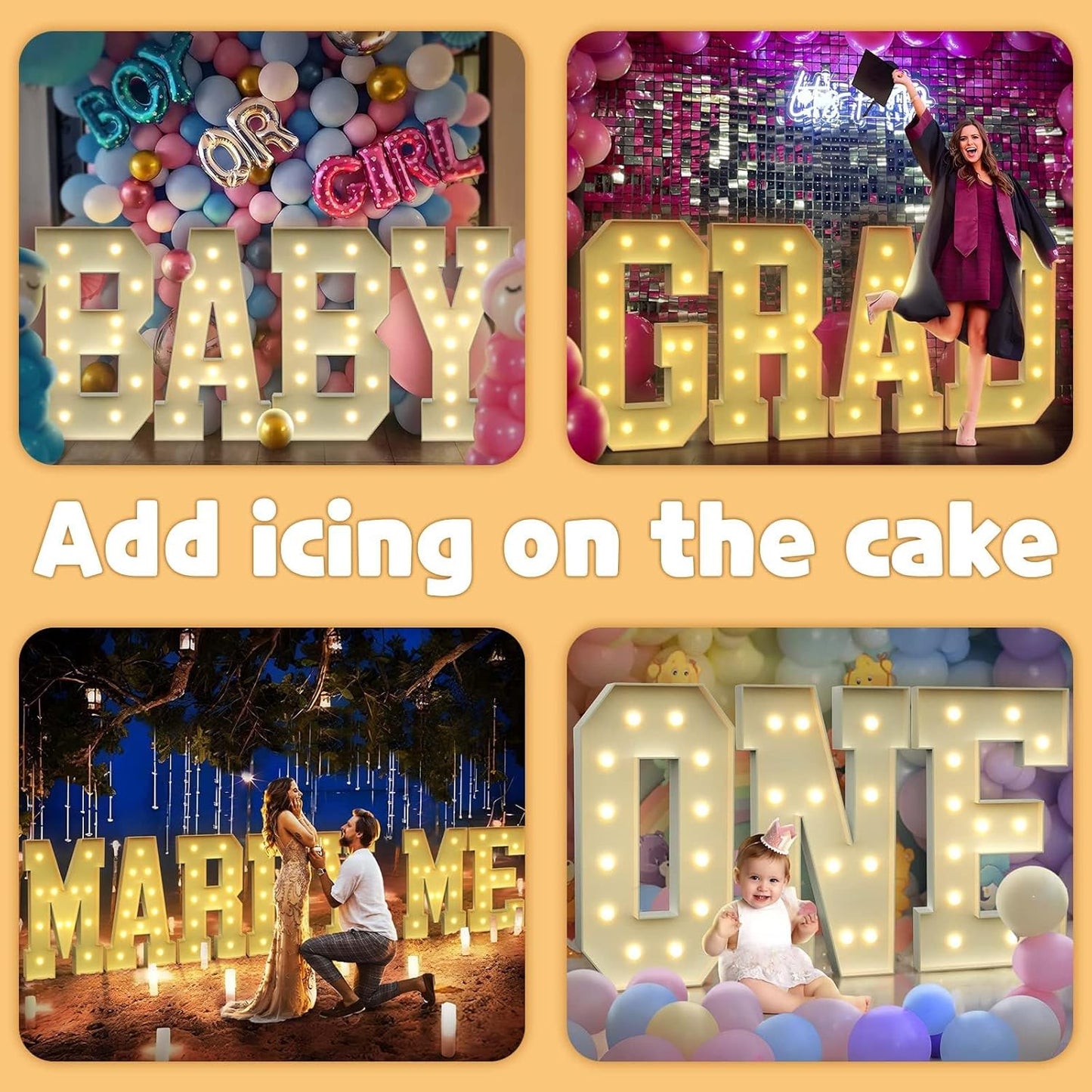 IMPRSV Party Marquee Letters & Numbers Kit A-Z 0-9 Light Up