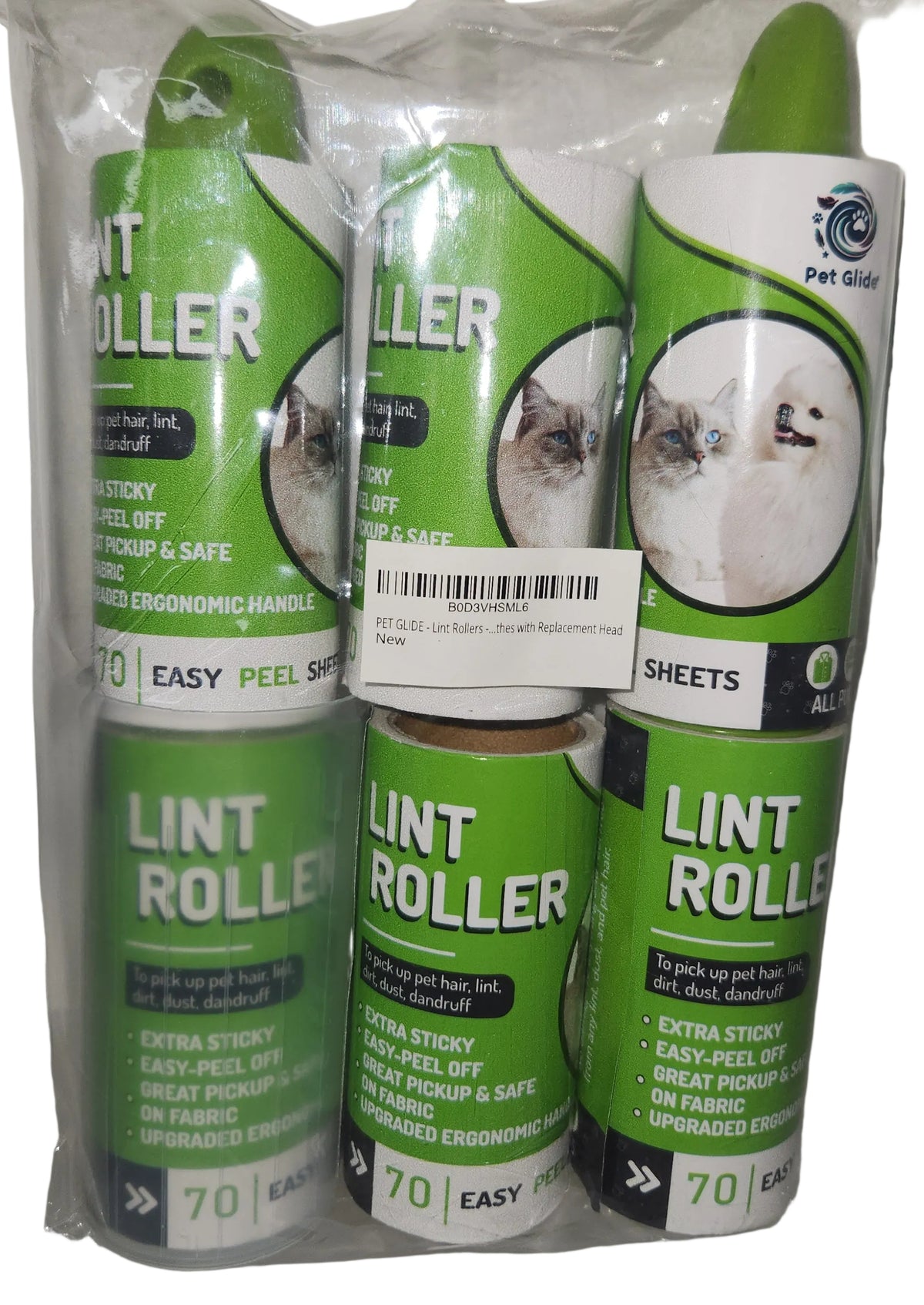 Big Box Wholesale - Lot of 7 - Pet Glide Lint Roller 6-Pack Refill Rolls Sealed - Photo 4