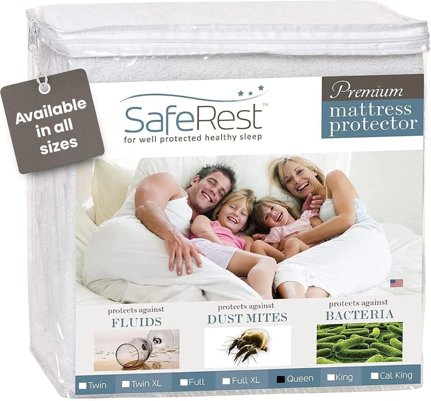 Lot of 16 - SafeRest Premium Queen Mattress Protectors – Waterproof, Hypoallergenic – 60” x 80” x 18”