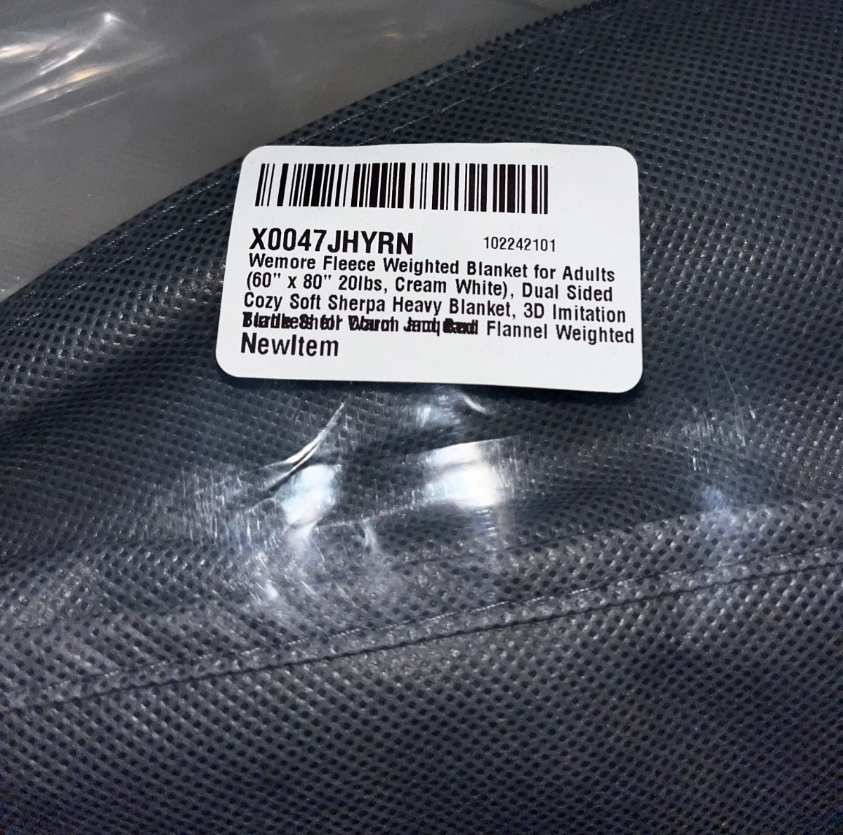 Wemore 20lb Weighted Blanket Sherpa Fleece Heavy Blanket 60x80 Adult Cream