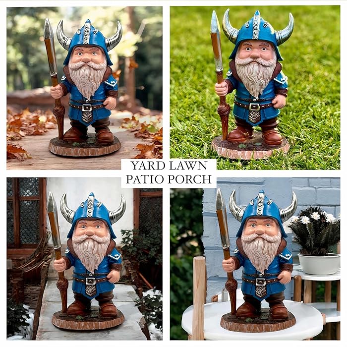 Lot of 11 - Viking Gnome Figurines – Decorative Norse Garden Statues – New