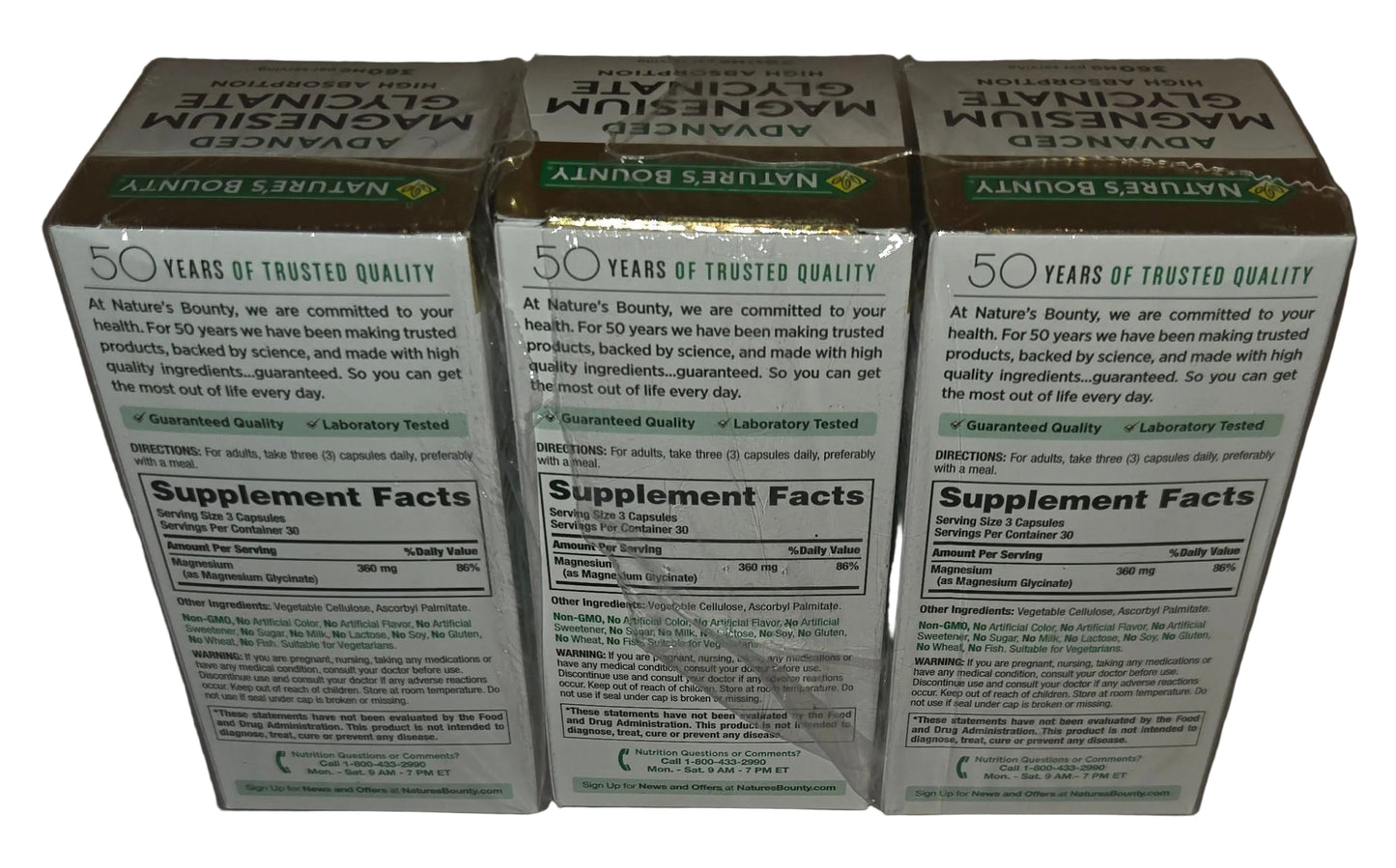 Lot of 28 - Nature’s Bounty Advanced Magnesium Glycinate 360mg | High Absorption