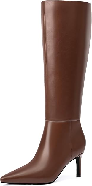 Lot of 2 - MiraAzzurra Women's Brown Knee High Boots Pointed Toe Kitten Heel Size 10 by MiraAzzurra