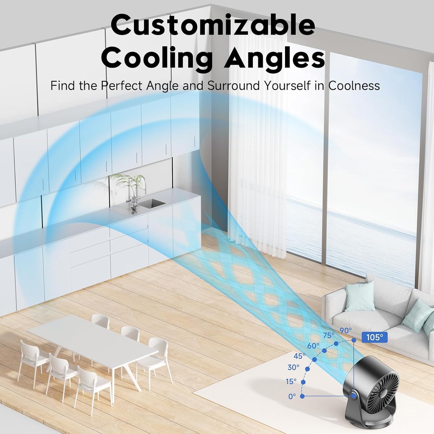 Lot of 8 - A220 Desktop Fans USB Rechargeable Personal Cooling Fan Digital Display