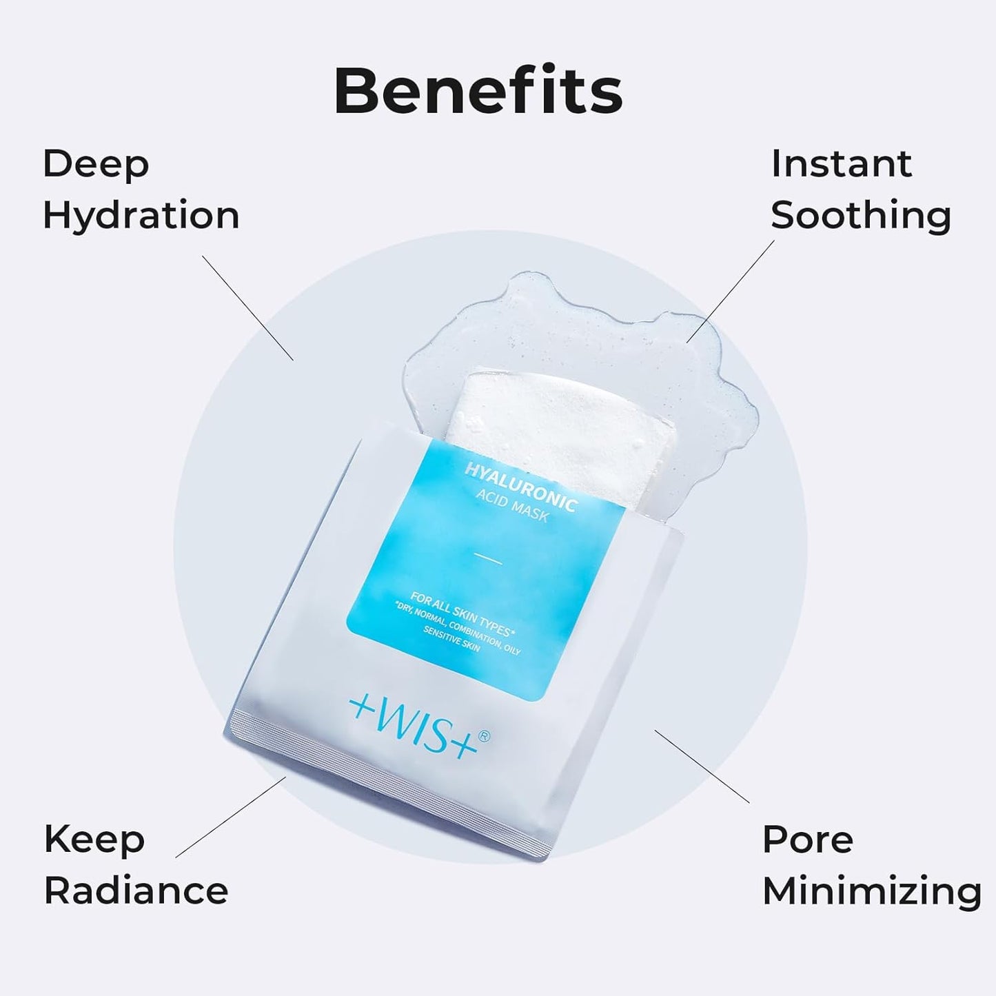Lot of 16 - WIS+ Professional Hyaluronic Acid Moisturizing Face Masks by WIS+