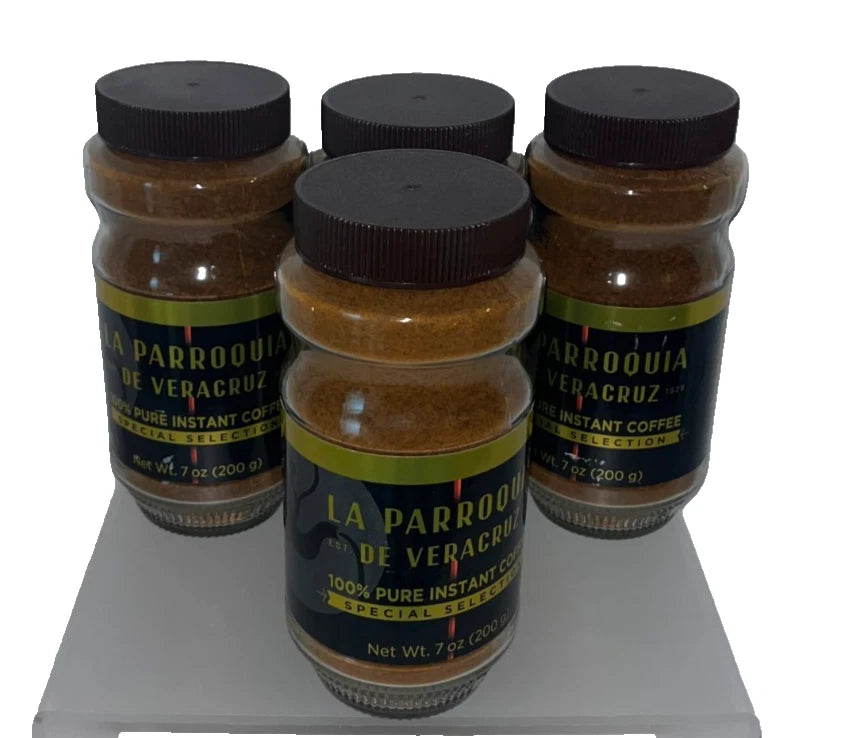 Lot of 4 - La Parroquia de Veracruz Instant Coffee 7oz Jars