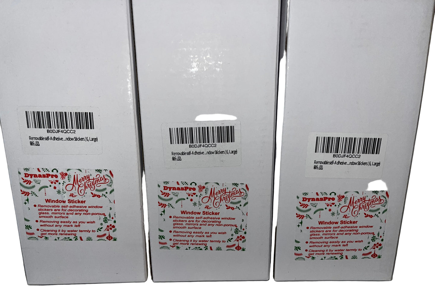 Lot of 3 - Christmas Window Stickers - Reusable Holiday Window Clings - Large