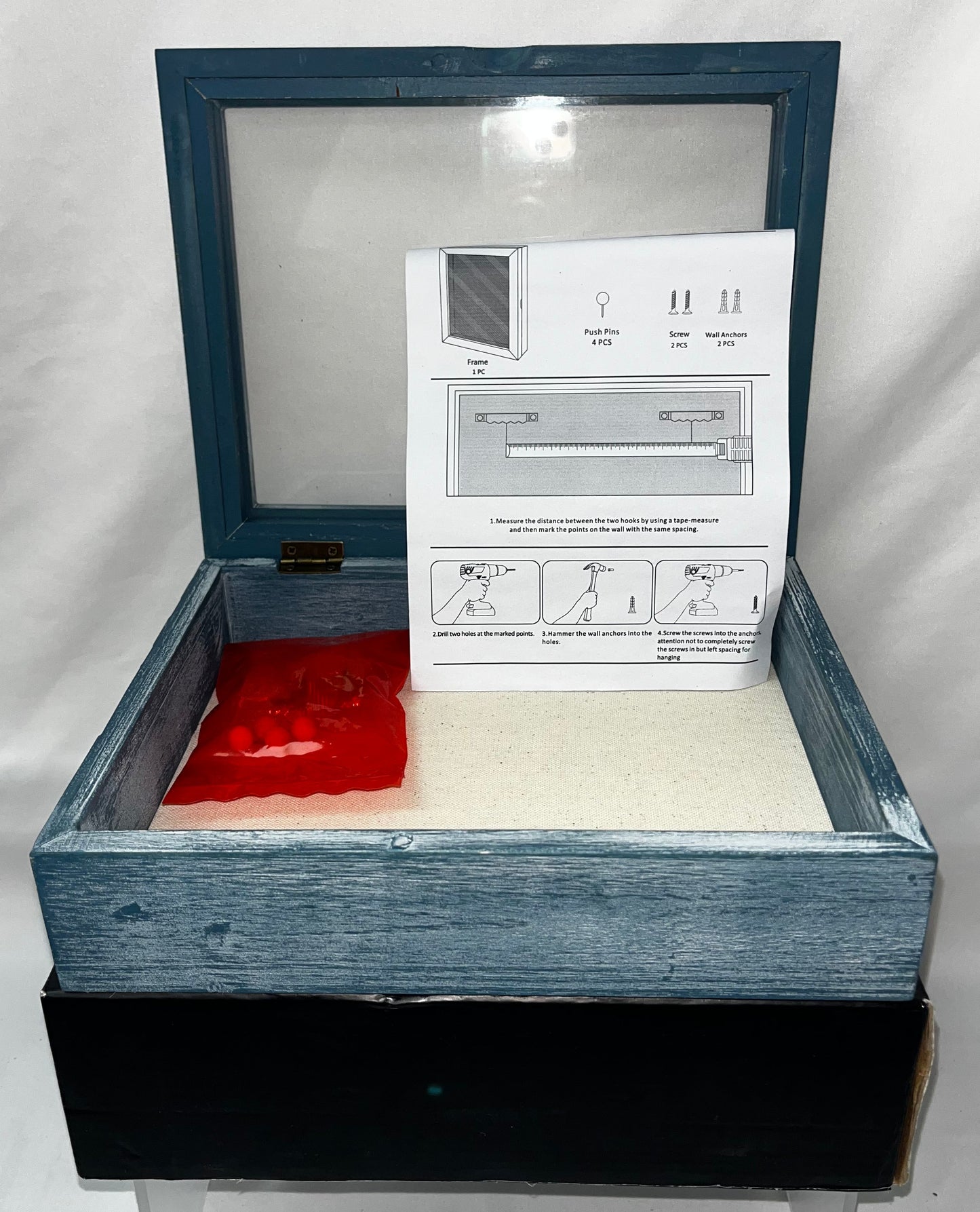 Love-KANKEI Shadow Box Display Case Memory Frame Deep Display Cabinet Gray