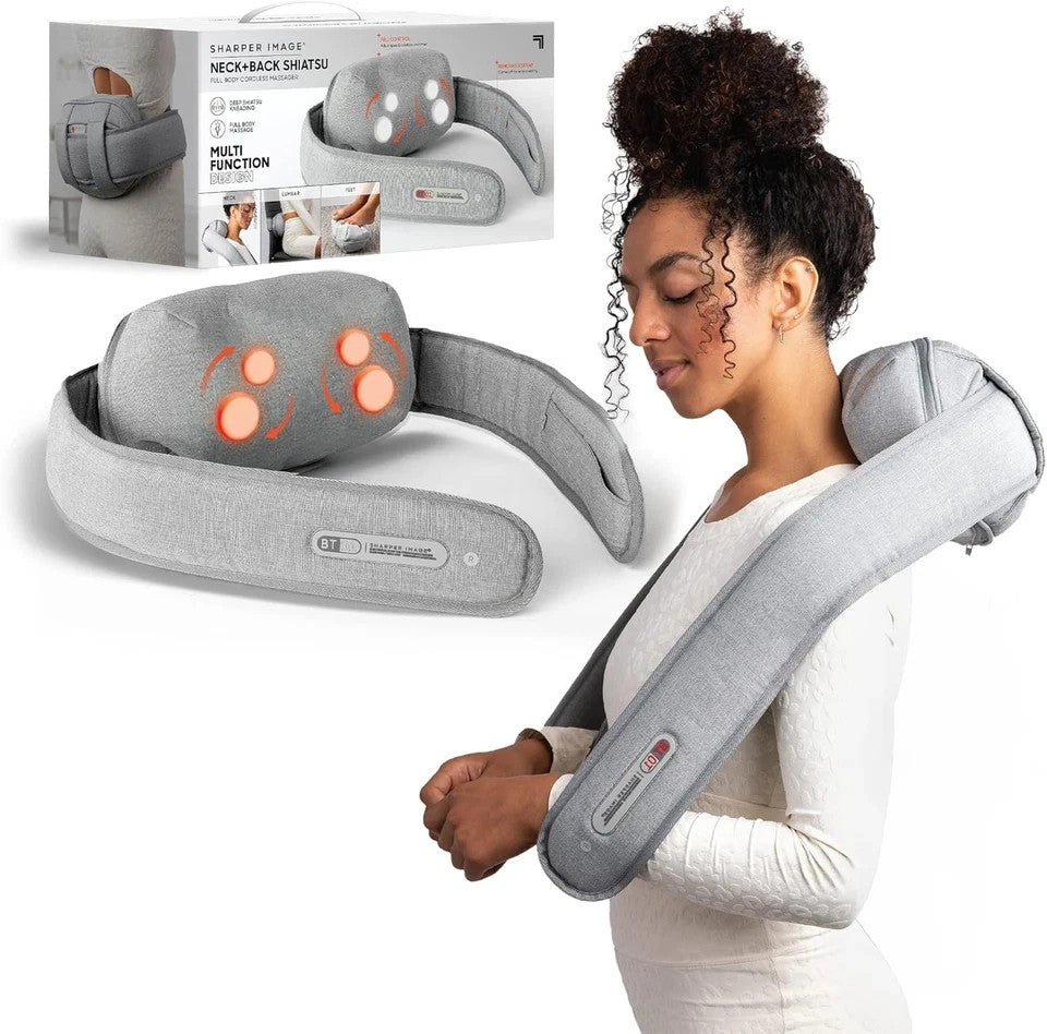 Sharper Image Shiatsu Full Body Cordless Massager – Deep Kneading, Rechargeable