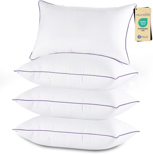 JOLLYVOGUE Hotel Quality Bed Pillows – Vacuum Sealed – Side/Stomach/Back Sleeper