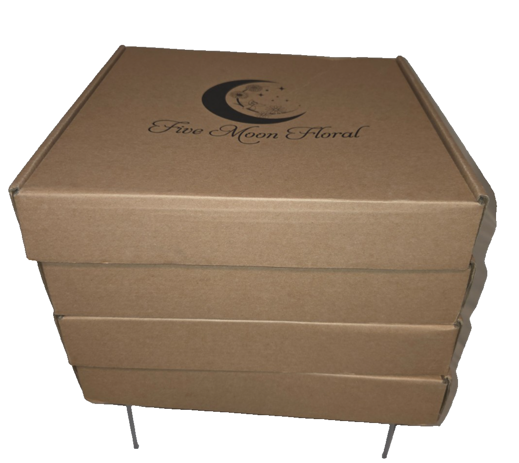 4 Boxes of Five Moon Floral Craft Bundle Gift Box Kits White Boards Ribbons Lot