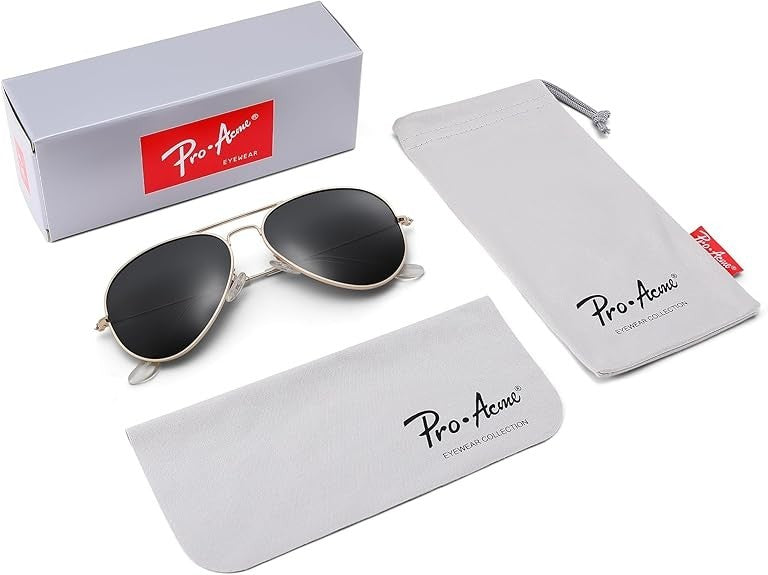 Pro Acme Teen Polarized Sunglasses - 7 Pairs Aviator Style | Cases & Accessories