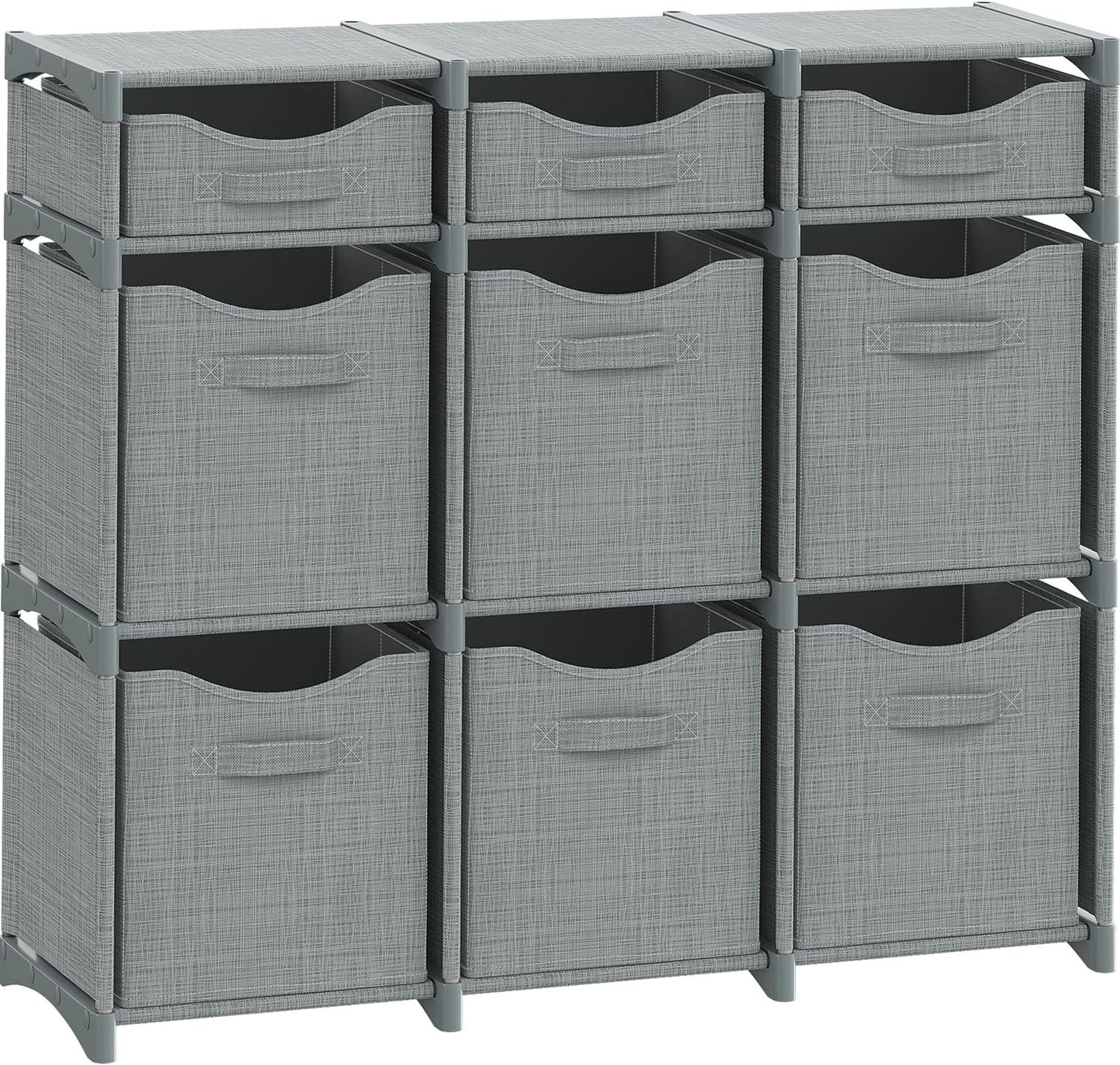 Neaterize 3-Tier Cube Organizer – 9 Cube Storage Shelf – Gray – New Open Box