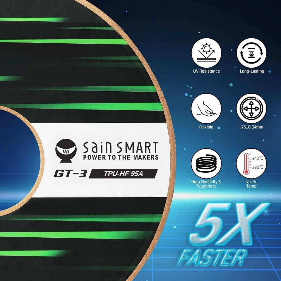 SainSmart GT-3 PLA+ 3D Printer Filament | 1.75mm | White | Lot of 2 (2kg Total) 