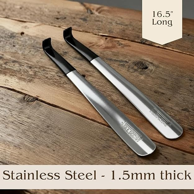FALKON Shoe Horn Long Handle- Metal Shoe Horn Sets for Men, Women and Children