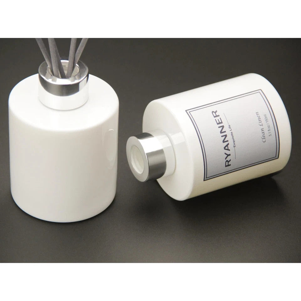 3 Pack × RYANNER Reed Diffusers “Deep Breath” Clean Linen – Home Office Décor
