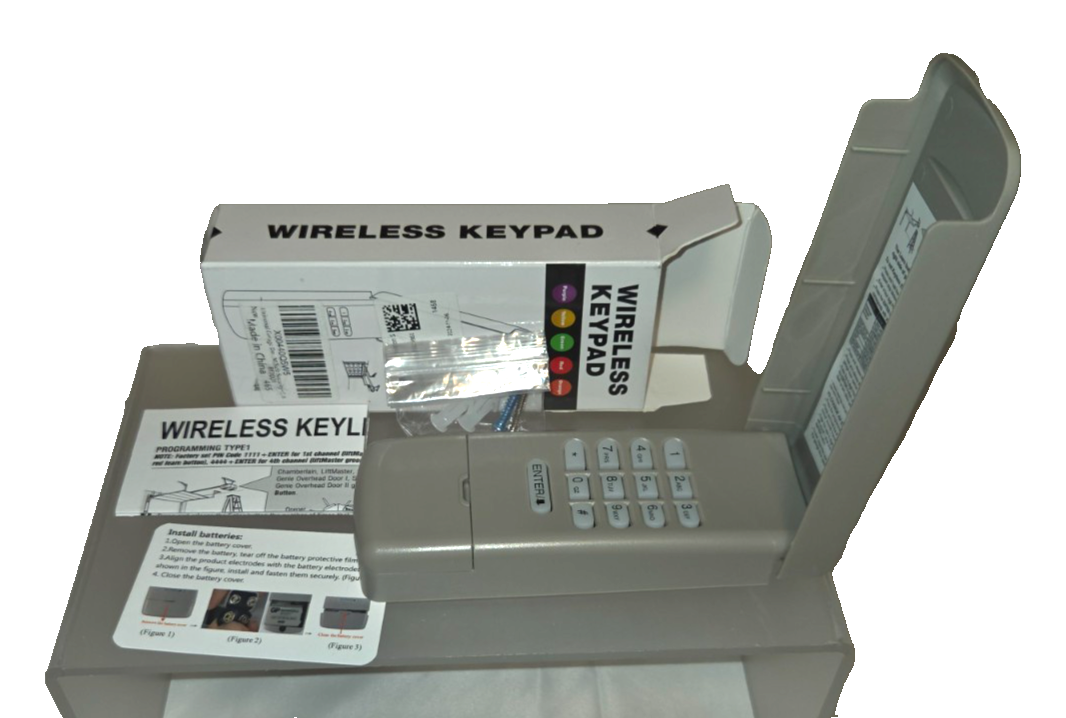 Wireless Garage Door Keypad w/ 2 Remote Controls – Universal Access Bundle