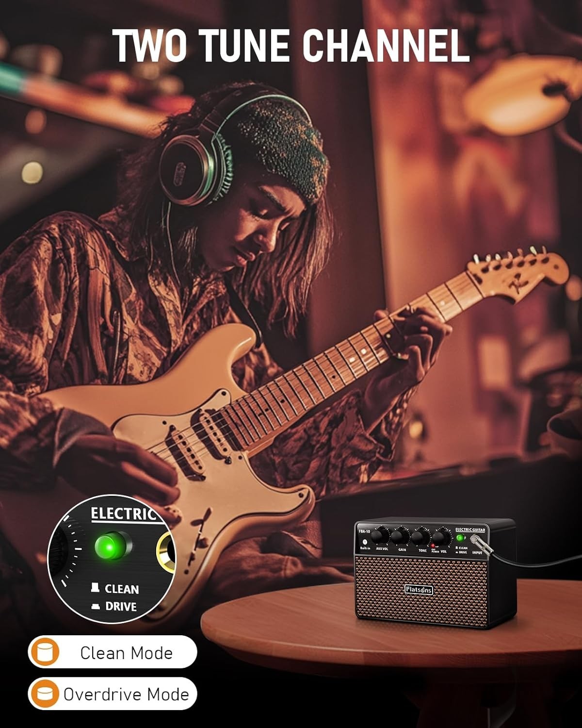 FBA-10 Electric Guitar Amplifier - 10W - Bluetooth - Aux & Headphone Output