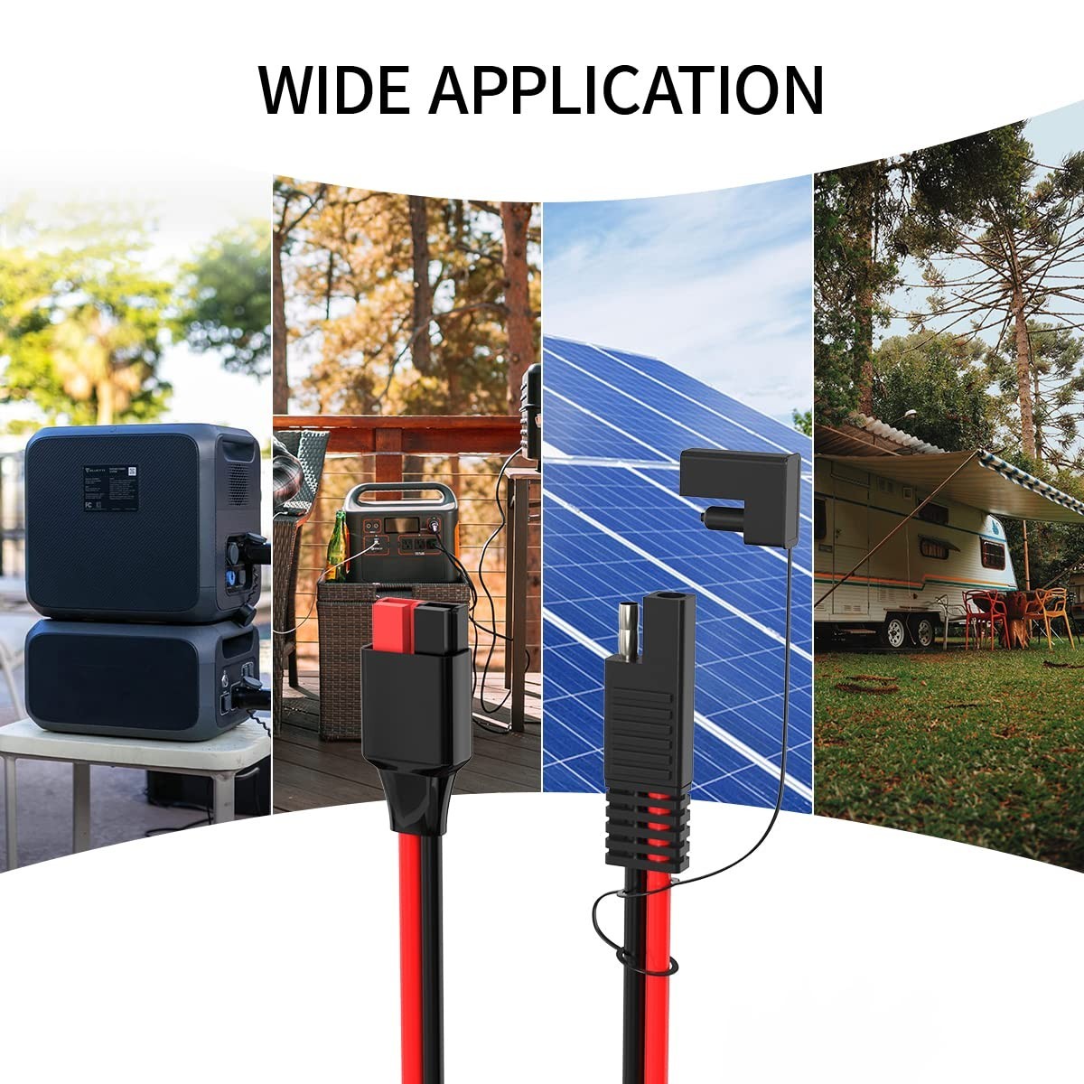 2 pack - 12AWG SAE to Anderson Adapter Cable – Solar Battery Power Connector