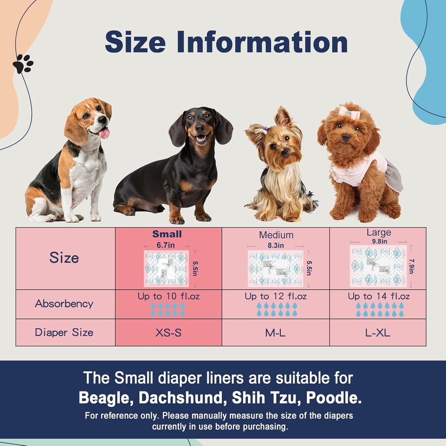 Dog Diaper Liners Disposable Booster Pads 150 Count Leak Proof Absorbent