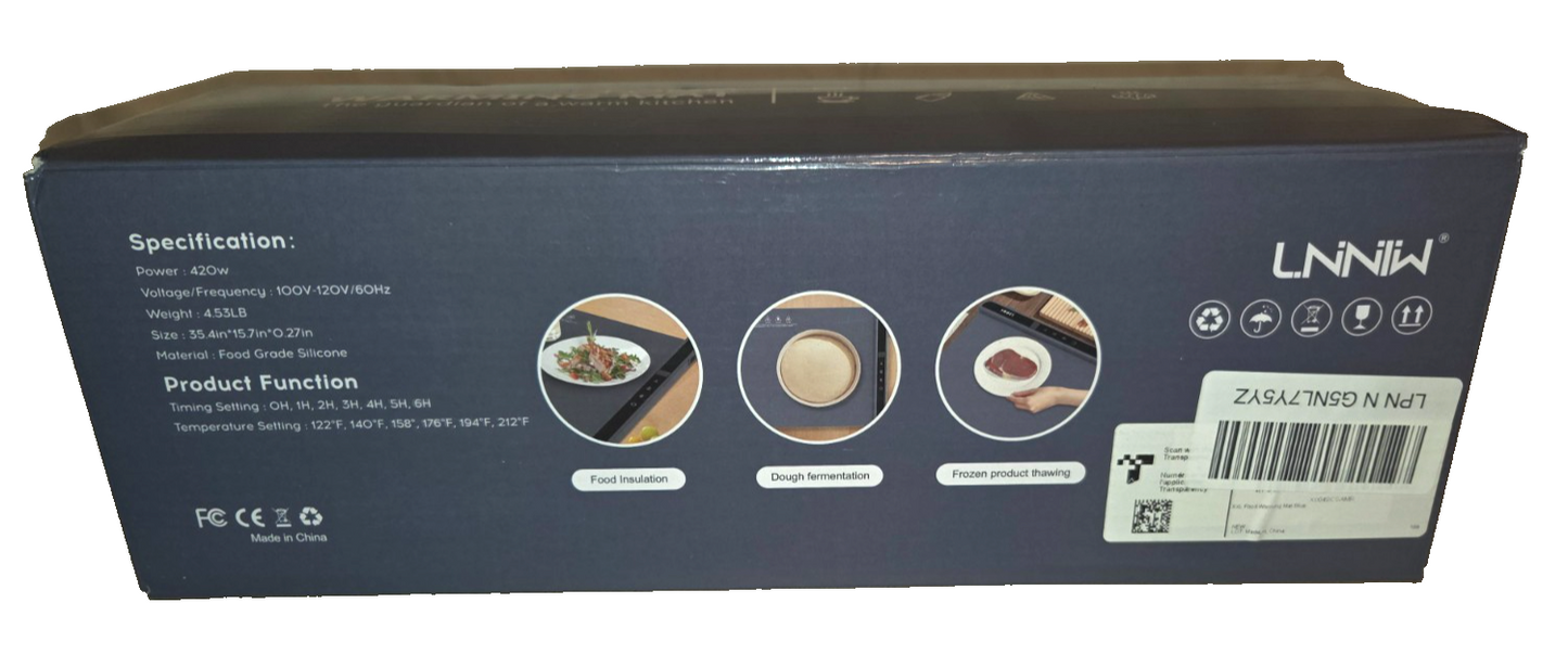 LNNIW Food Warming Mat with Adjustable Temperature – Electric Silicone Heat Mat