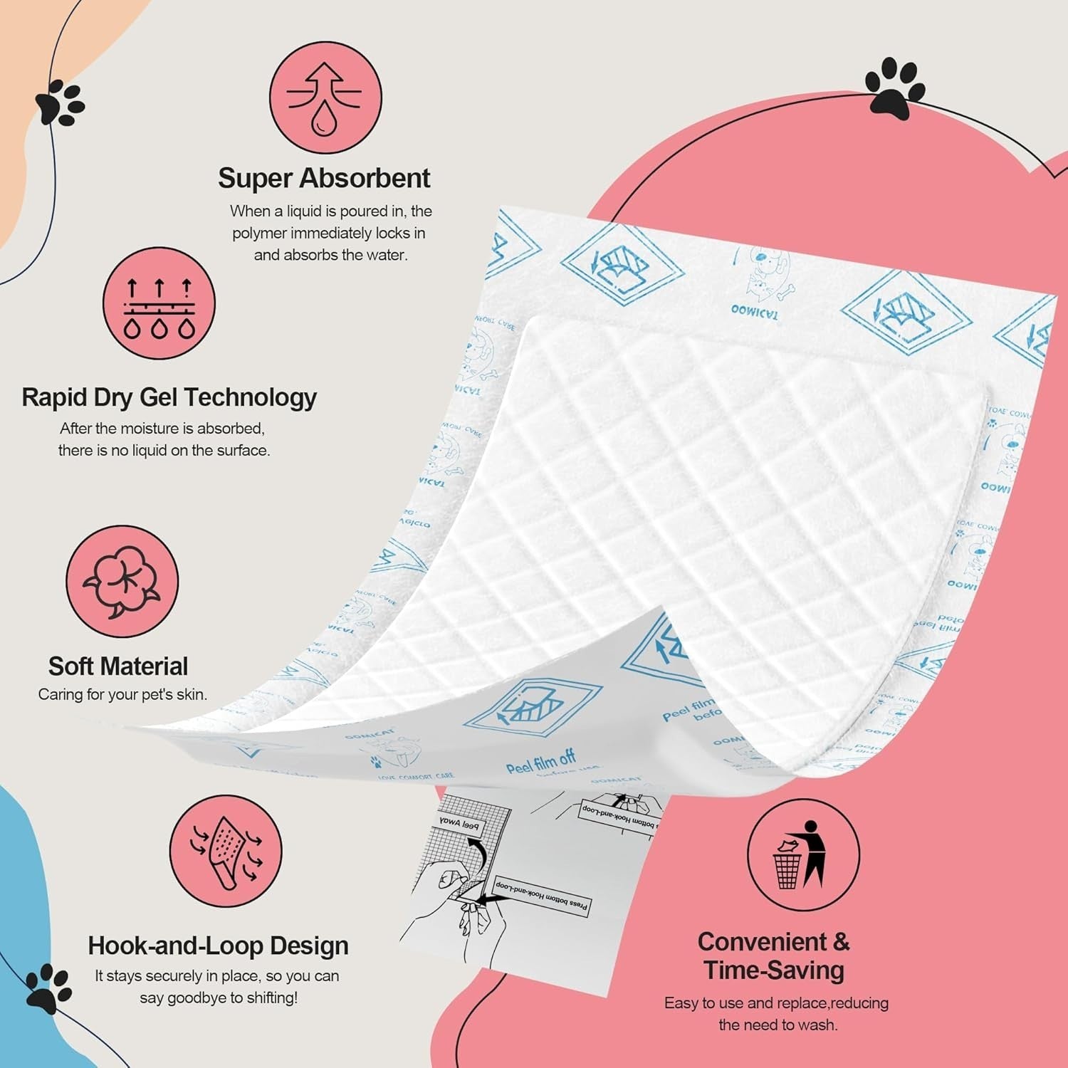 Dog Diaper Liners Disposable Booster Pads 150 Count Leak Proof Absorbent