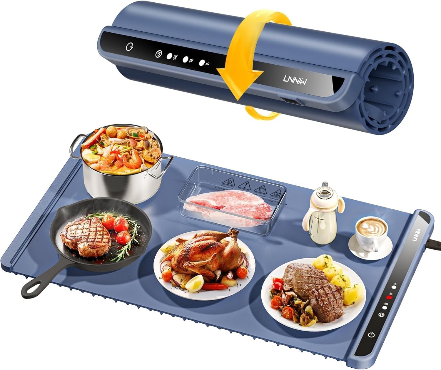 LNNIW Food Warming Mat with Adjustable Temperature – Electric Silicone Heat Mat