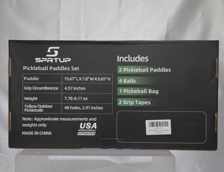 Pickleball Paddles Set of 2 USAPA Approved Fiberglass Rackets with 4 Balls
