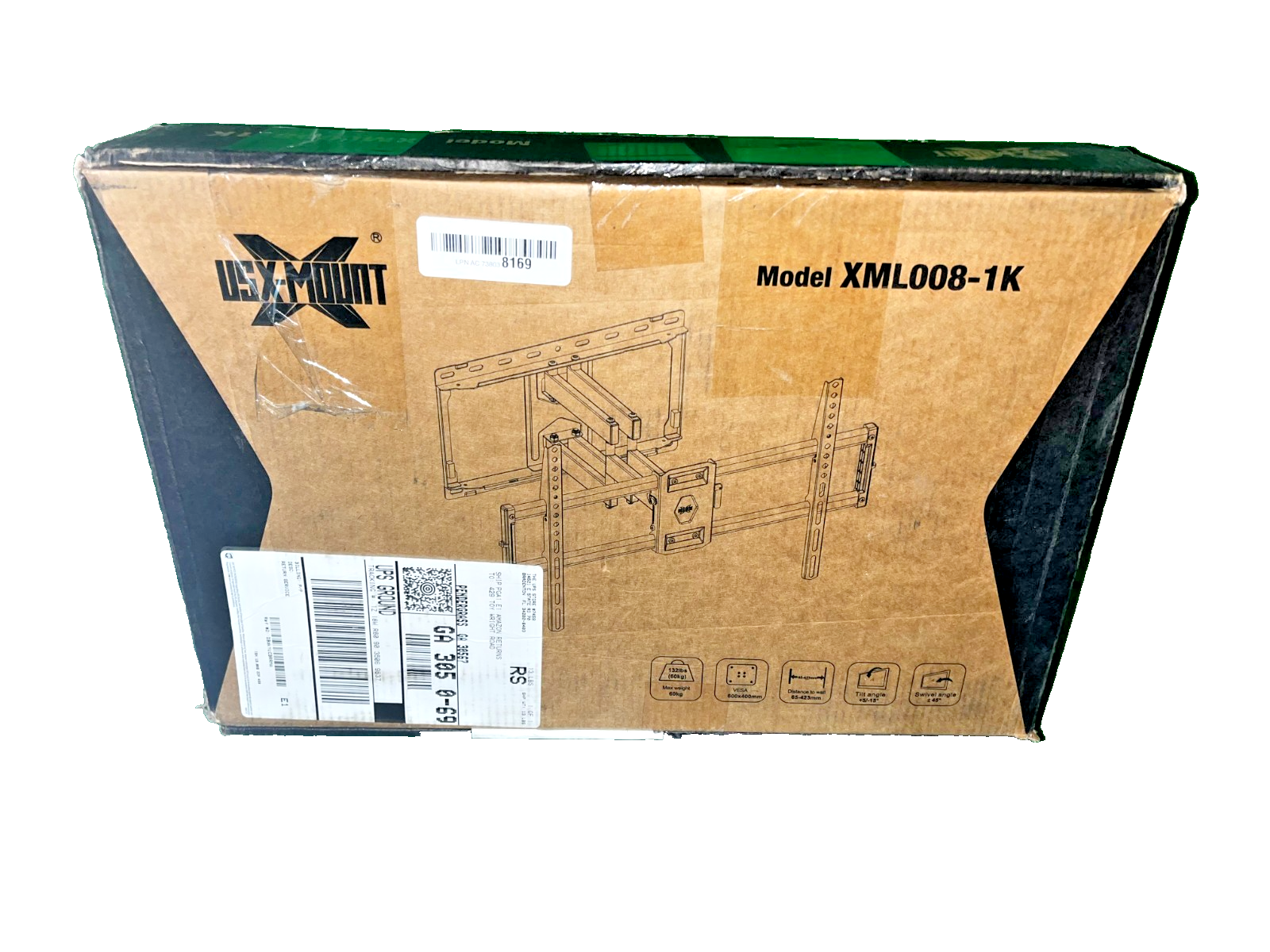 USX-MOUNT XML008-K-1 Full Motion TV Wall Mount for Most 47-84 inch Flat Screen