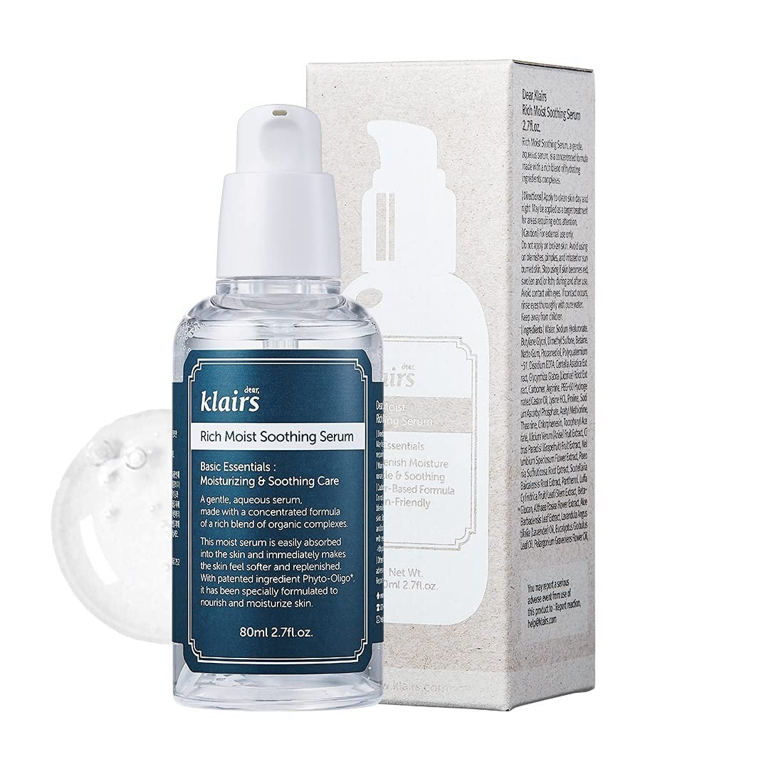 New Dear Klairs Rich Moist Soothing Serum 80ml Hydrating Sensitive Skin