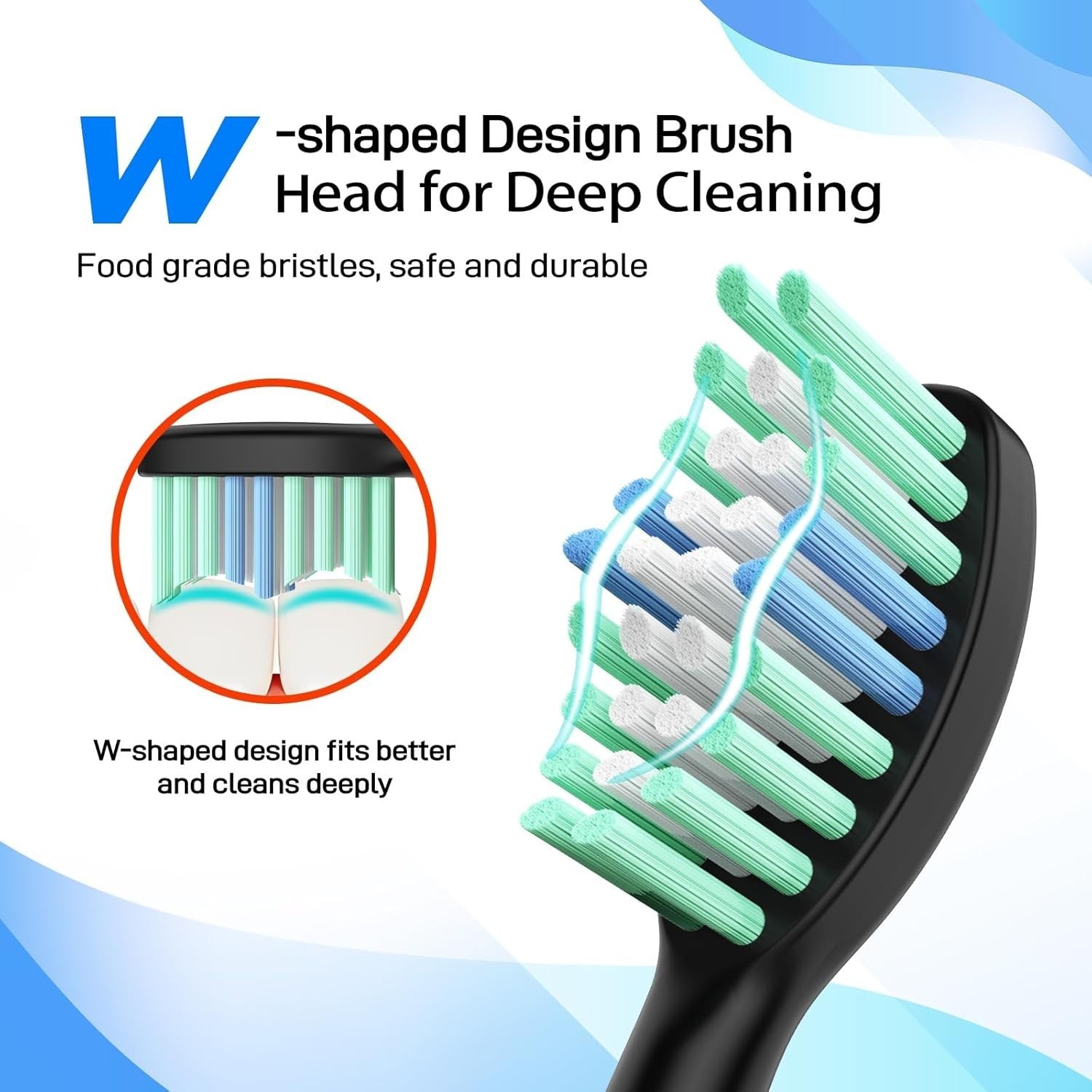 Replacement Toothbrush Heads – Black (5-Pack) – Compatible with Multiple Electri