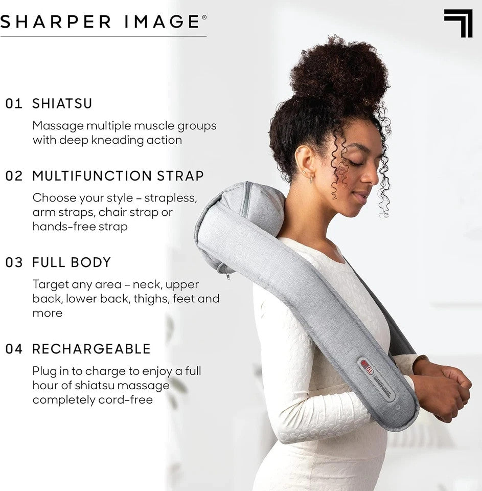 Sharper Image Shiatsu Full Body Cordless Massager – Deep Kneading, Rechargeable