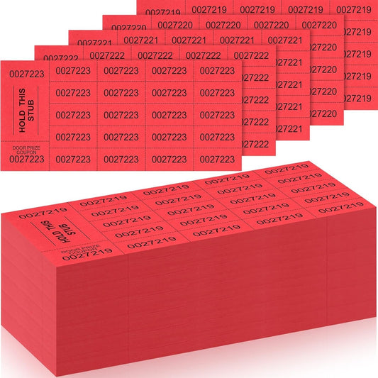 Kosiz Red Raffle Tickets – 504 Sheets | 20 Bid Raffle Tickets | Auction & Event