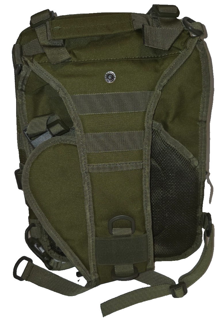 HOMUK Tactical Sling Bag – Military Style Crossbody Backpack – Green – New