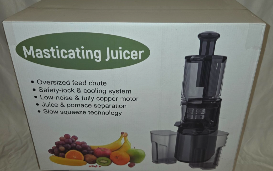 Masticating Juicer Cold Press Slow Juicer – 250W – BPA-Free – Low Noise – Large