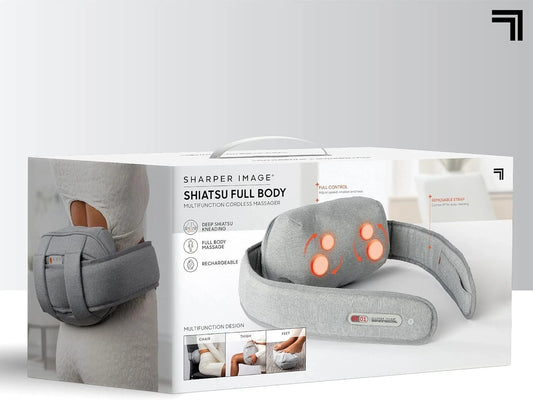 Sharper Image Shiatsu Full Body Cordless Massager – Deep Kneading, Rechargeable