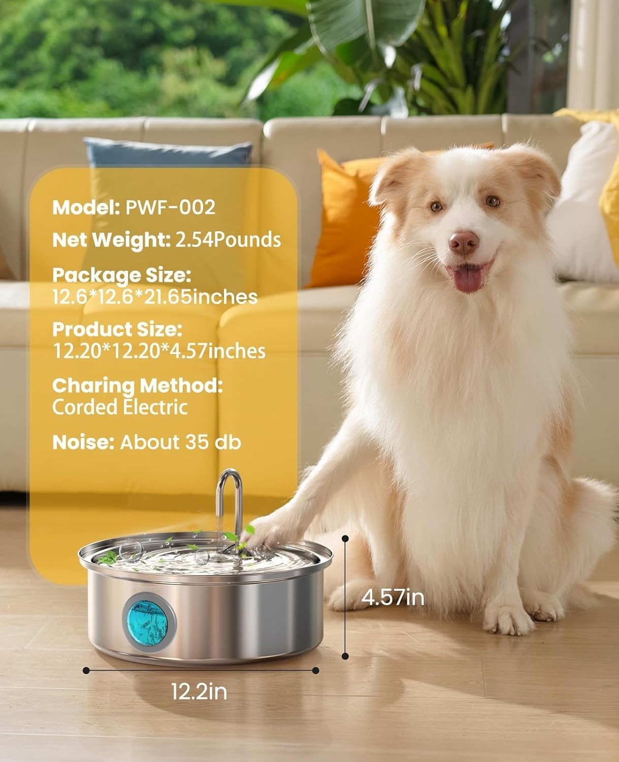 Pet Feeding Bundle – Oneisall Stainless Steel Dog Fountain + Raised Ceramic Bowl