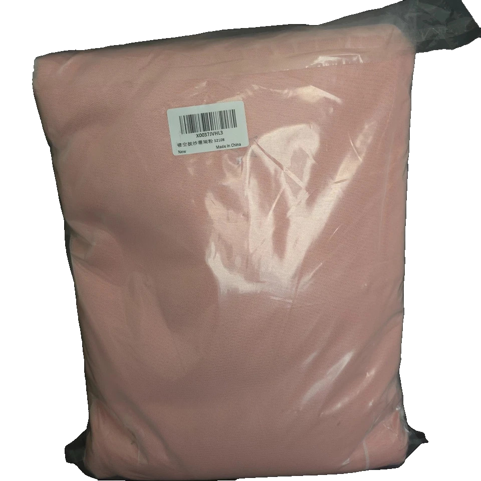 Kinryb Pink Star Cutout Curtains with Sheer Overlay – 2 Panels, Grommet Top
