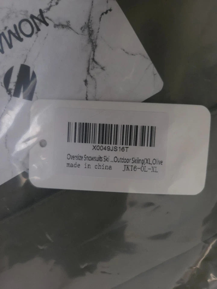 NOMADIKA Oversized Ski Jacket – XL Olive Green – Outdoor Snow Coat for Winter