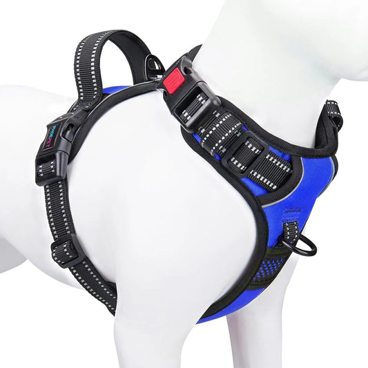 PHOEPET No Pull Dog Harness – Size: Extra Large, Royal Blue Adjustable Pet Vest
