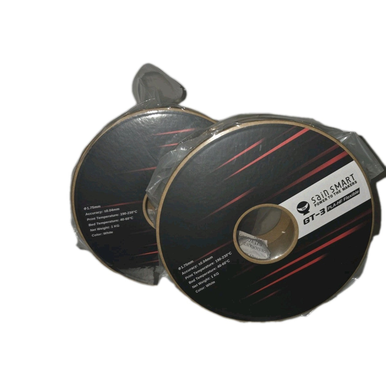 SainSmart GT-3 PLA+ 3D Printer Filament | 1.75mm | White | Lot of 2 (2kg Total) 