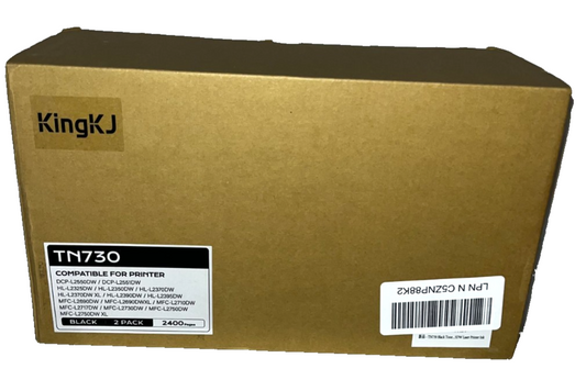 TN730 Toner Cartridge 2 Pack Compatible for Brother HL L2350DW L2395DW MFC L2710
