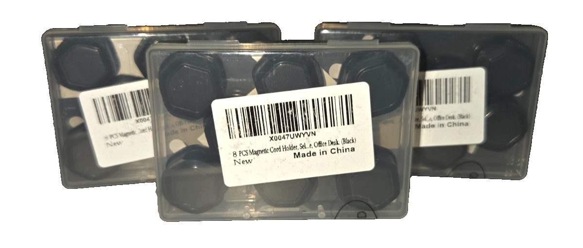 Magnetic Cable Organizer Clips – 3 Packs (24 Total Pieces) – Cable Management