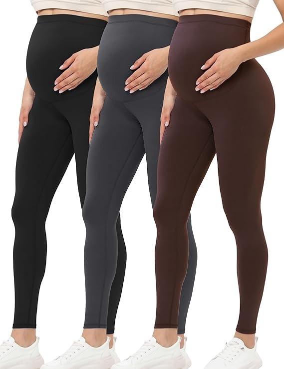 Bundle Of 4 - Buttergene Pants Medium Maternity Leggings Stretch High Rise Yoga