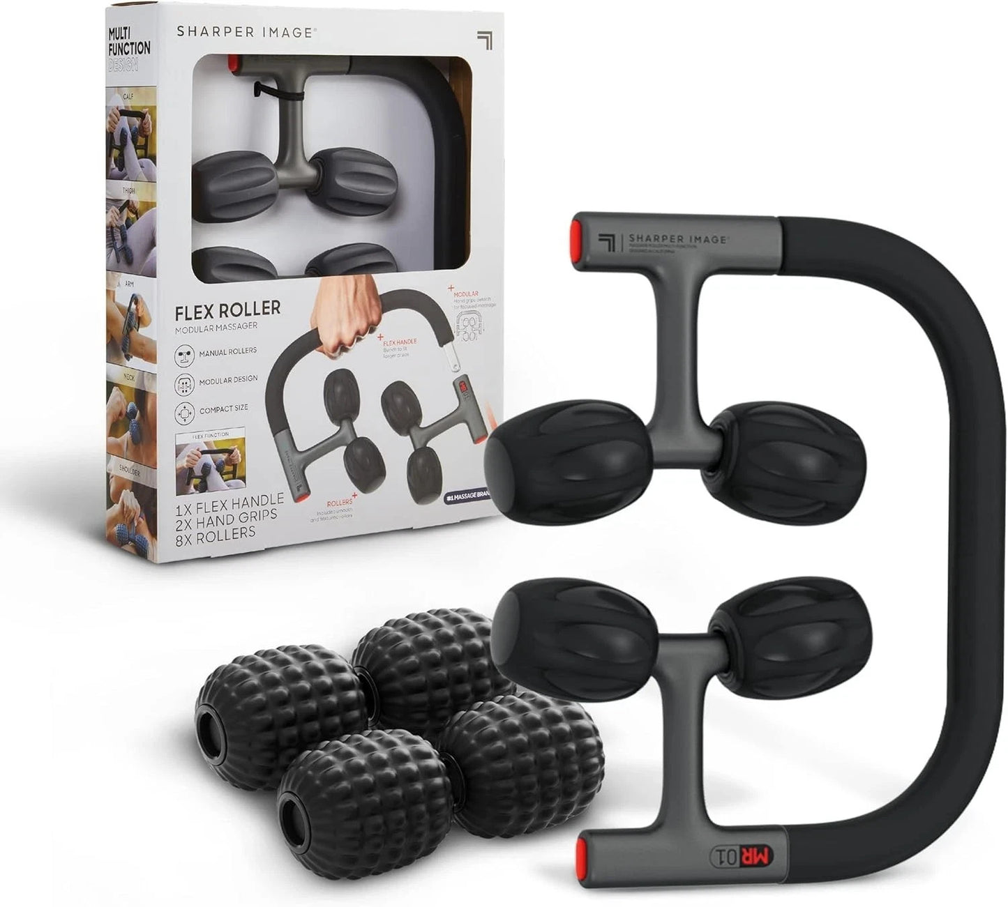 Sharper Image Flex Roller Modular Massager – Manual Rollers, Flex Handle
