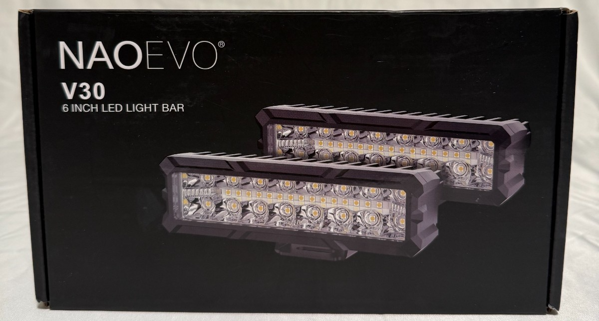 NAOEVO V30 6-Inch LED Light Bar – Pair Off-Road Driving Lights Spot Flood Combo