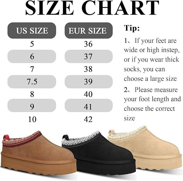Cozy Slip On Slippers - Platform Fleece Lined Comfortable Shoes - Size 38 (US 7)