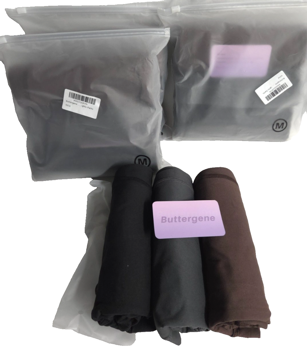Bundle Of 4 - Buttergene Pants Medium Maternity Leggings Stretch High Rise Yoga
