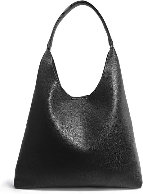 HOXIS Hobo Bags - Soft Vegan Leather - Shoulder Handbag Slouchy - Black